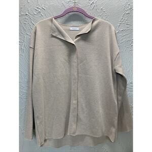 Monologue Sweater Womens‎ Tan Beige V Neck Pullover Lightweight Size Large